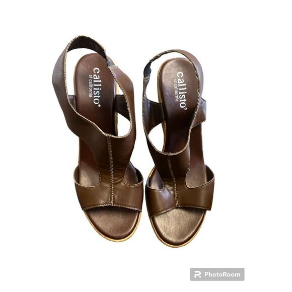 ✨Callisto of California Platform Cork Wedges✨ - Picture 1 of 5